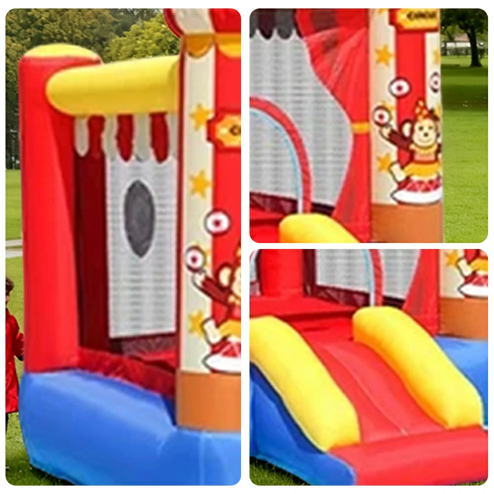 GAMEON Circus Theme Inflatable Bounce Castle PVC Build with Blower - Red & Yellow Design