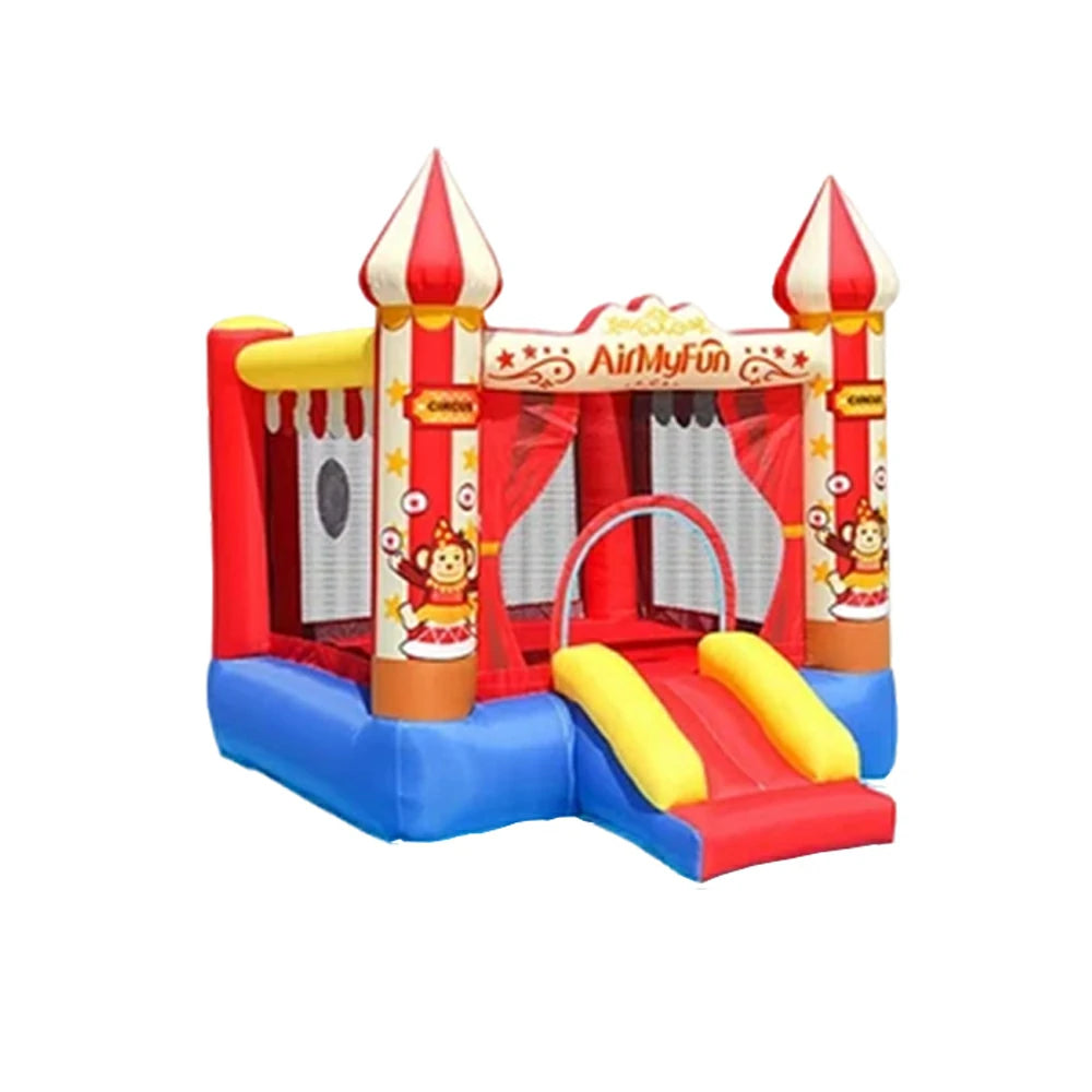 GAMEON Circus Theme Inflatable Bounce Castle PVC Build with Blower - Red & Yellow Design