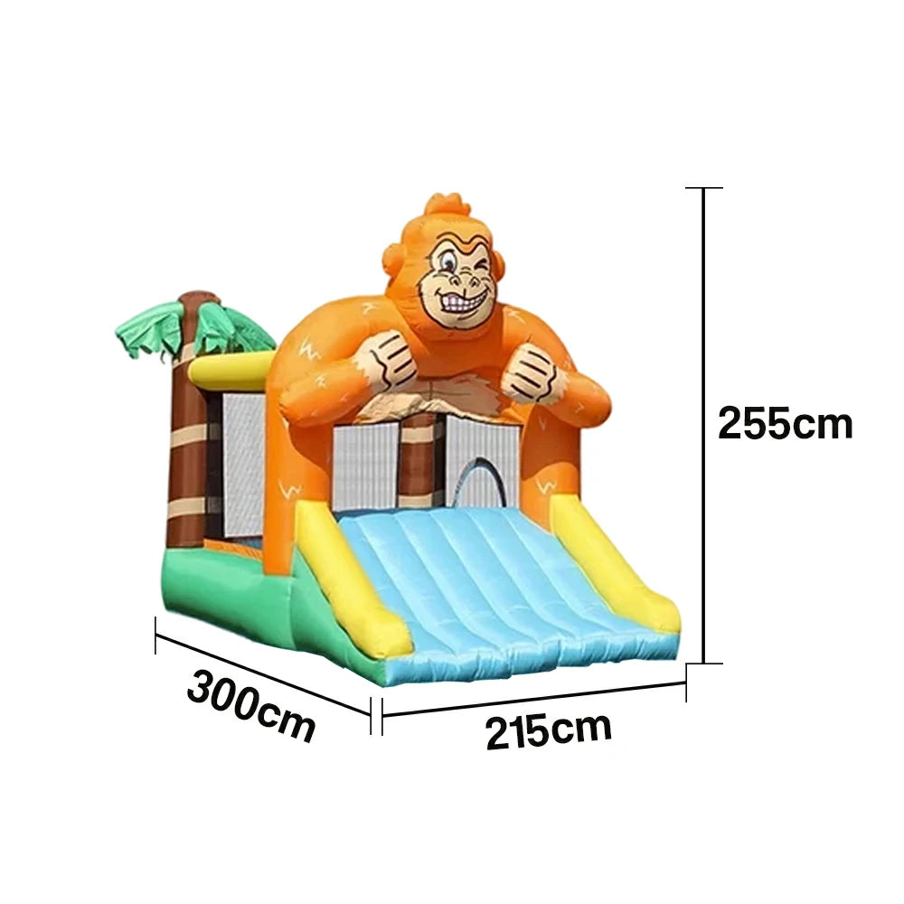 GAMEON Gorilla Theme Inflatable Bounce Castle PVC Build with Blower - Jungle Style