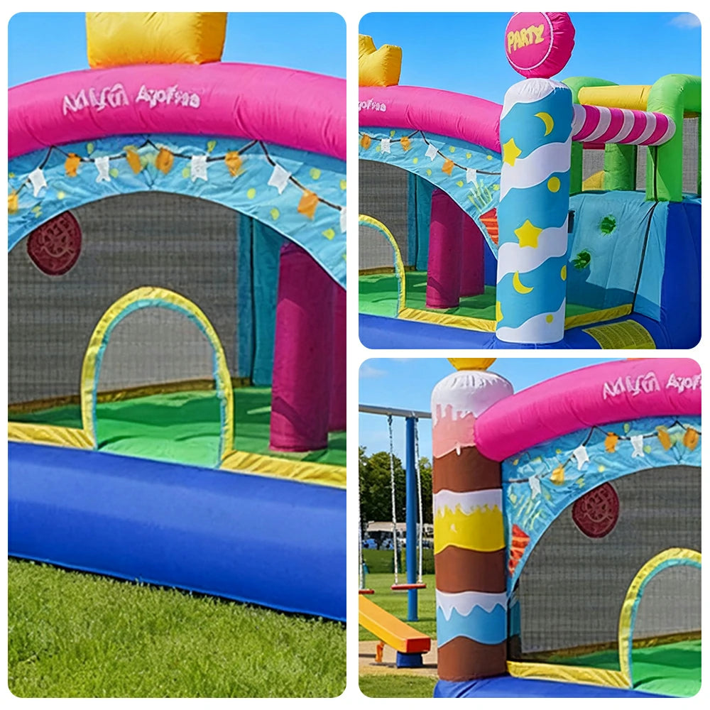 GAMEON Birthday Party Inflatable Bounce Castle PVC Build with Blower - Colorful Celebration Style