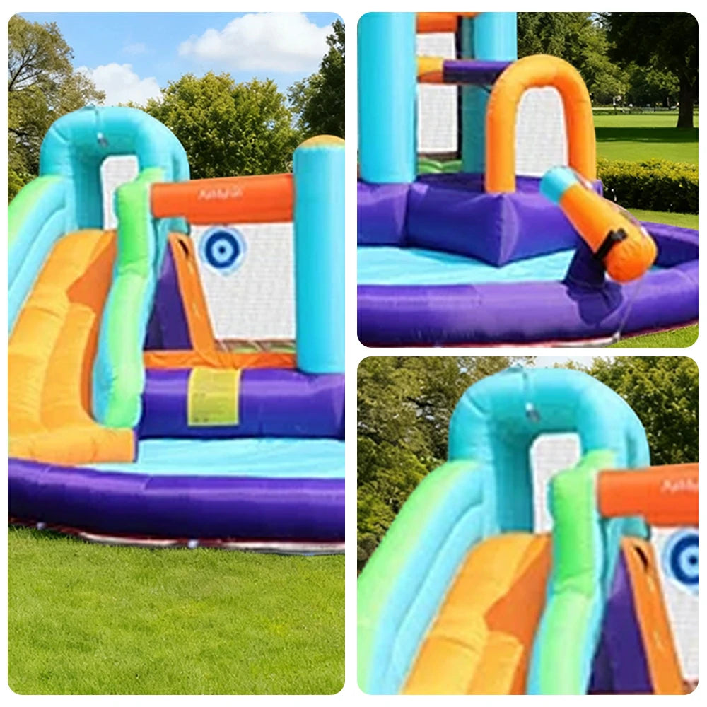 GAMEON Slide Inflatable Bounce Castle PVC Build with Blower - Vibrant Multi-Color Design