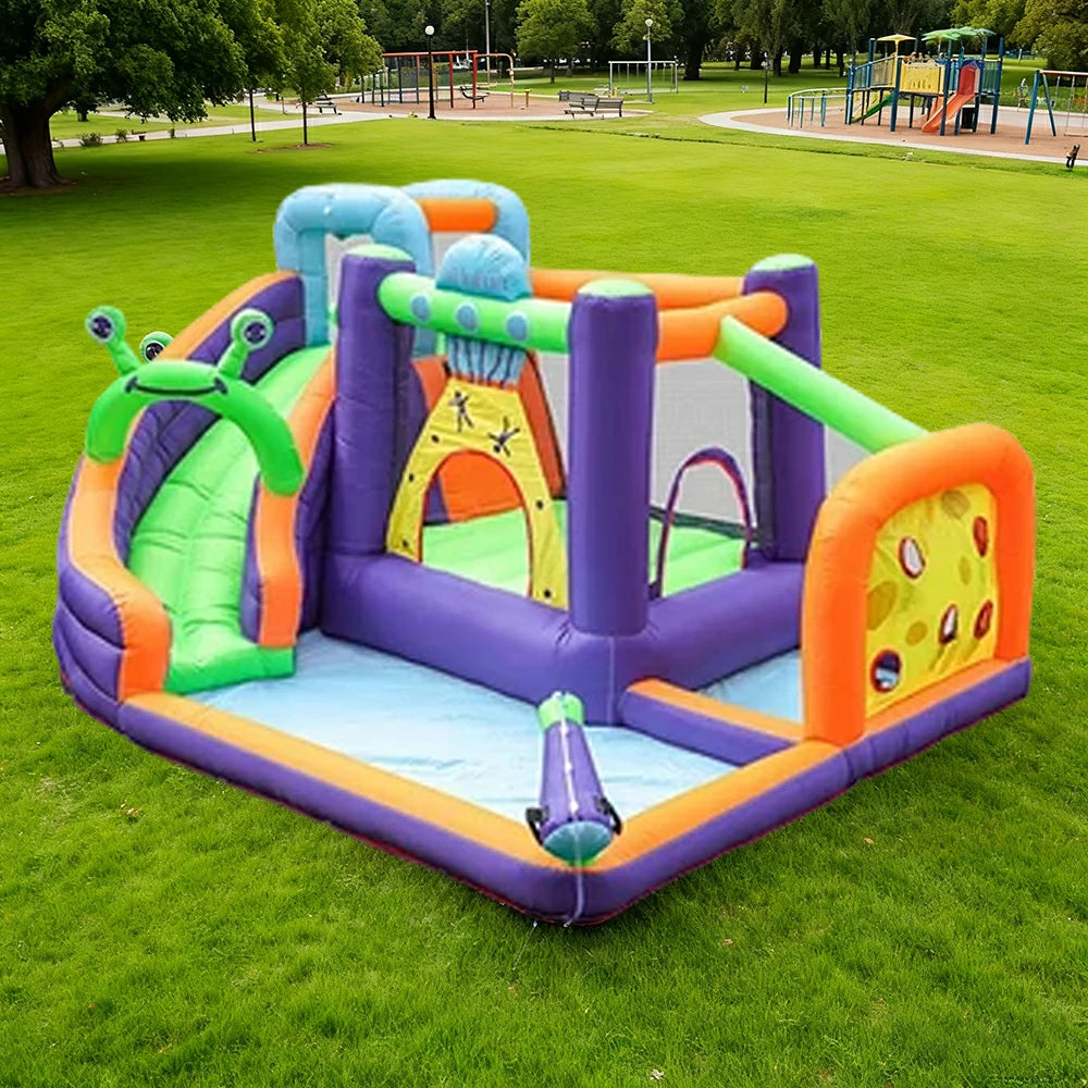 GAMEON Space Theme Inflatable Bounce Castle PVC Build with Blower - Galaxy Style Design