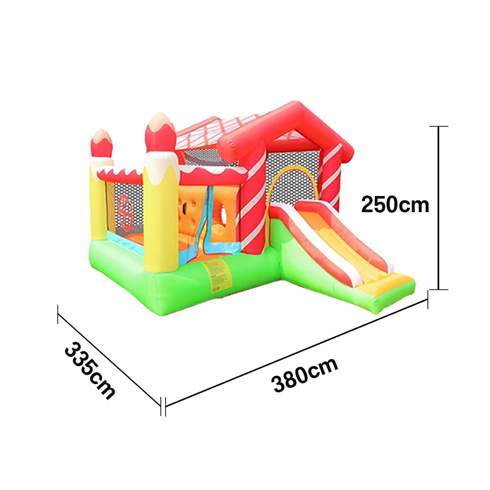 GAMEON Tunnel Tent Inflatable Bounce Castle PVC Build with Blower - Candy House Design