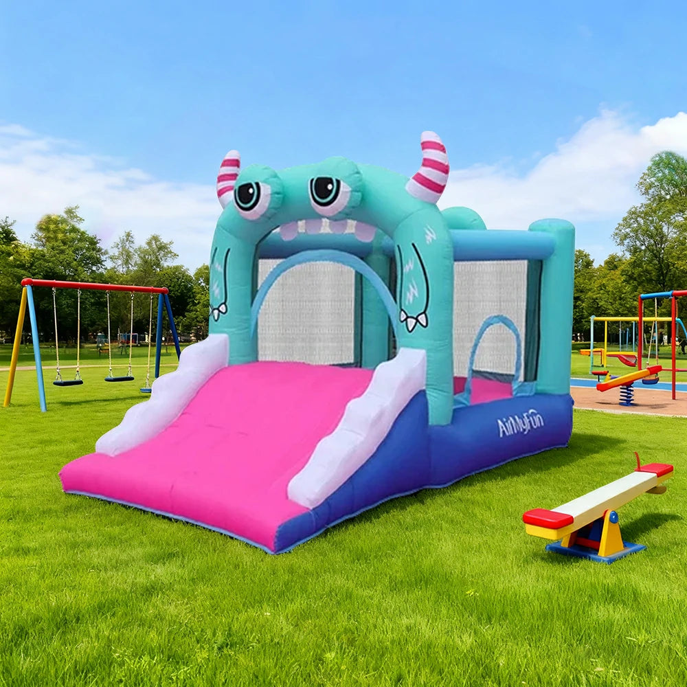 GAMEON Monster Theme Inflatable Bounce Castle PVC Build with Blower - Cute Creature Style