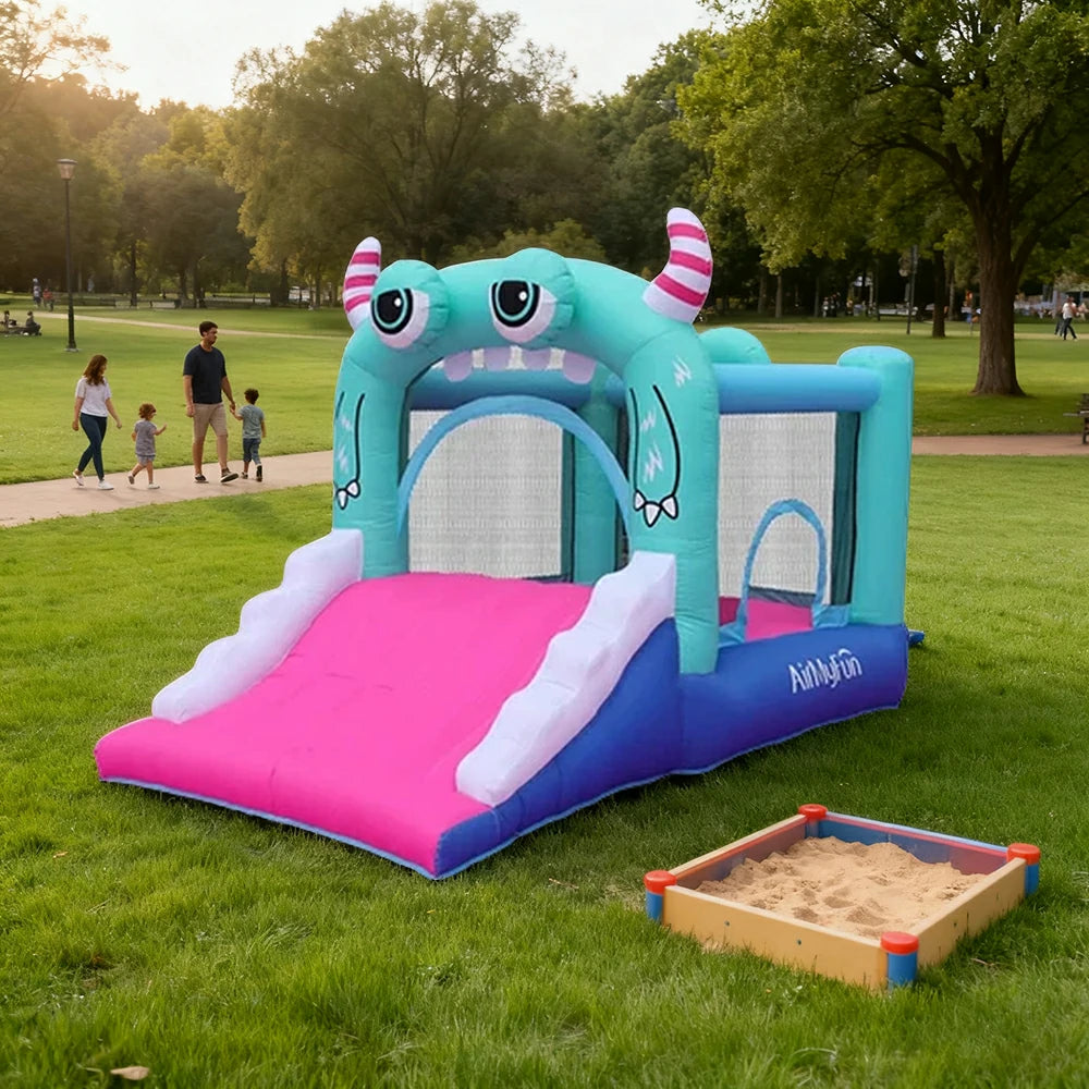 GAMEON Monster Theme Inflatable Bounce Castle PVC Build with Blower - Cute Creature Style