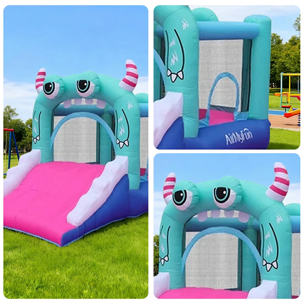 GAMEON Monster Theme Inflatable Bounce Castle PVC Build with Blower - Cute Creature Style