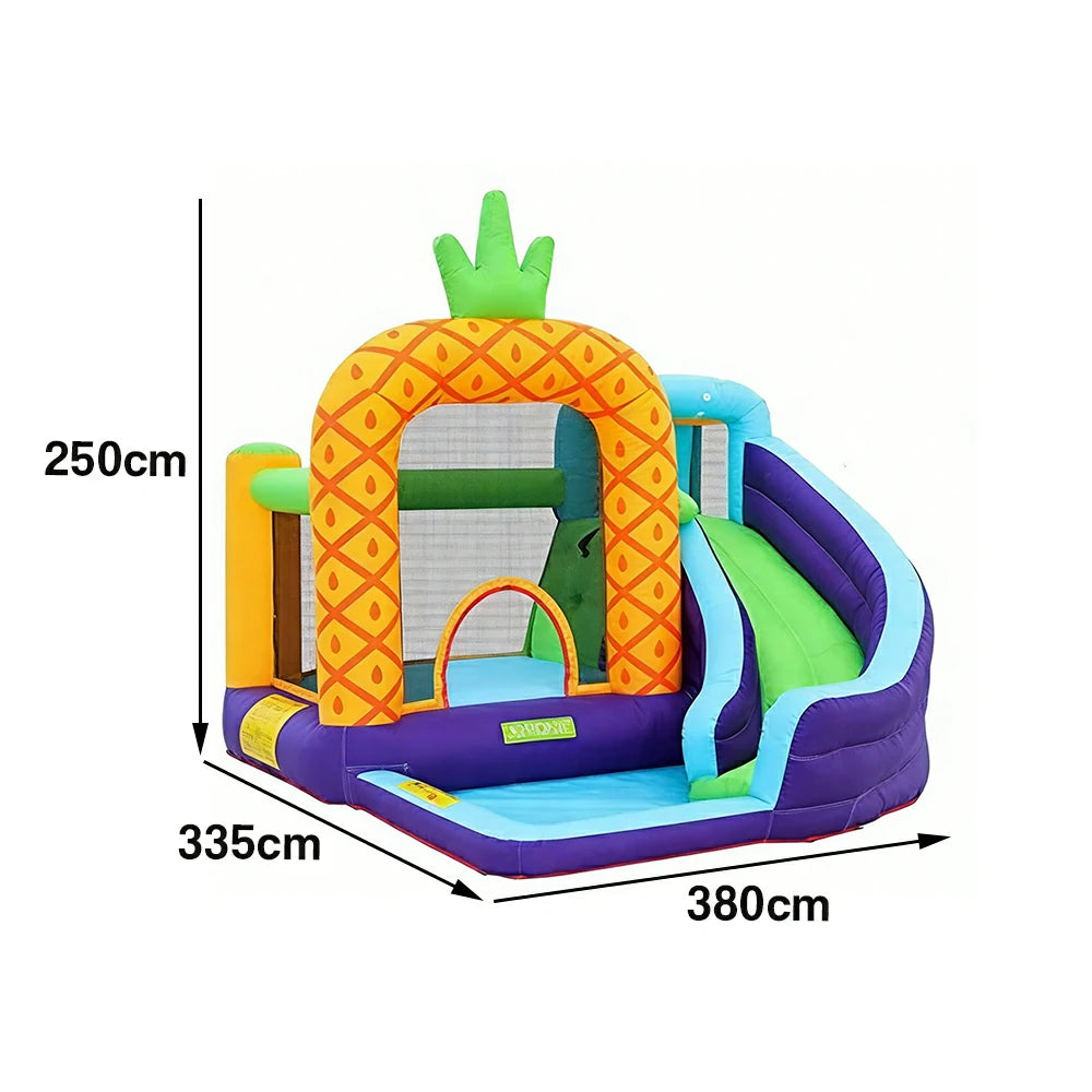 GAMEON Pineapple Theme Inflatable Bounce Castle PVC Build with Blower - Tropical Fun Style