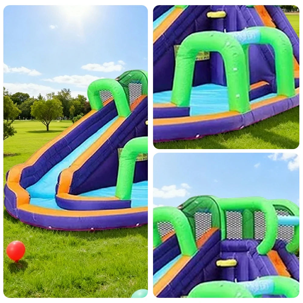 GAMEON Long Slide Inflatable Bounce Castle PVC Build with Blower - Extended Adventure Style