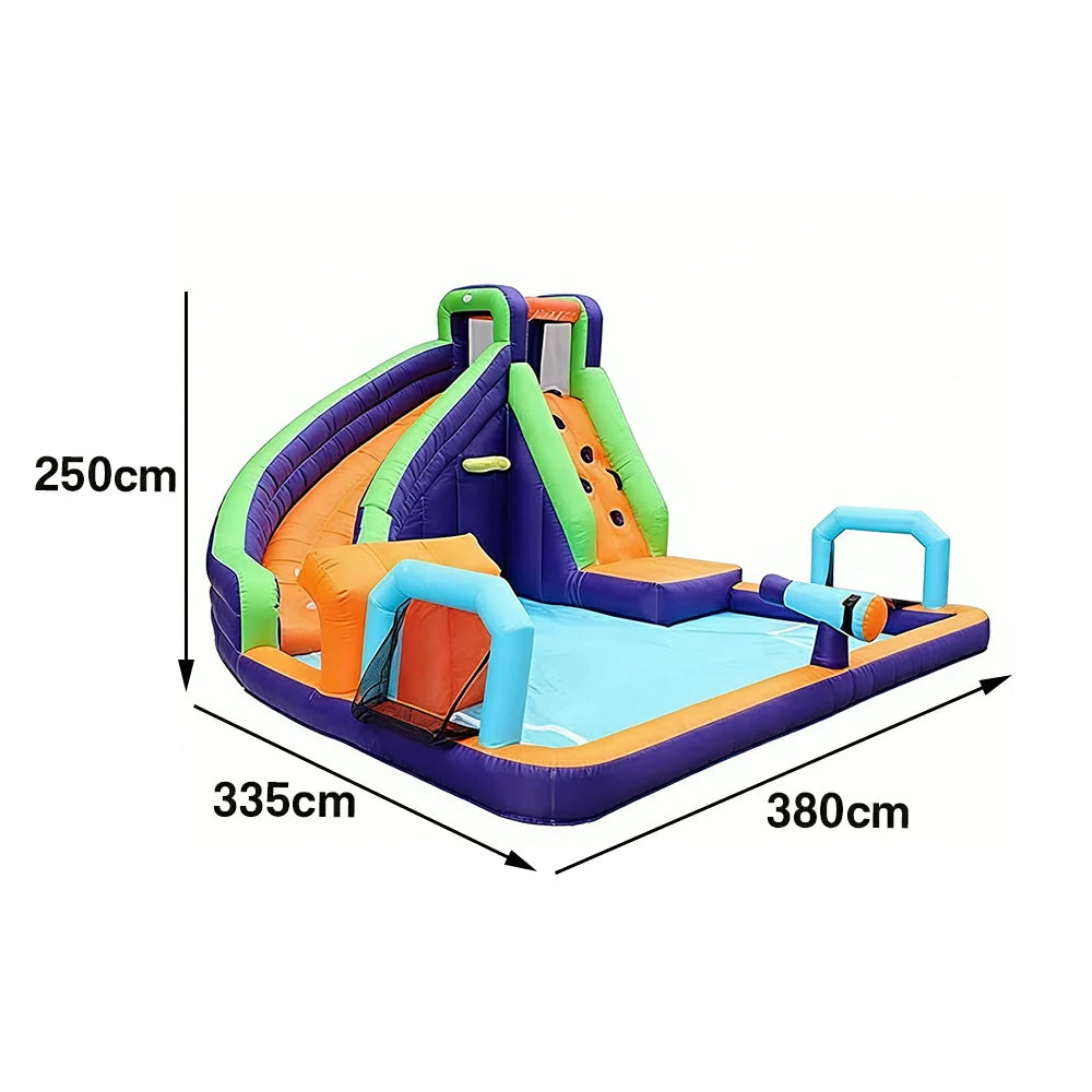 GAMEON Water Spray Soccer Slide Inflatable Bounce Castle PVC Build with Blower - Splash Action Style
