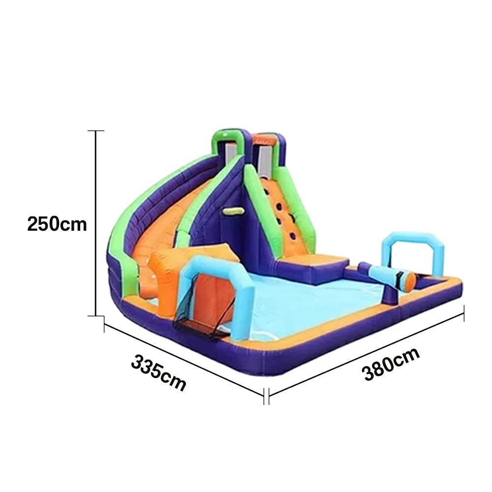 GAMEON Water Spray Soccer Slide Inflatable Bounce Castle PVC Build with Blower - Splash Action Style