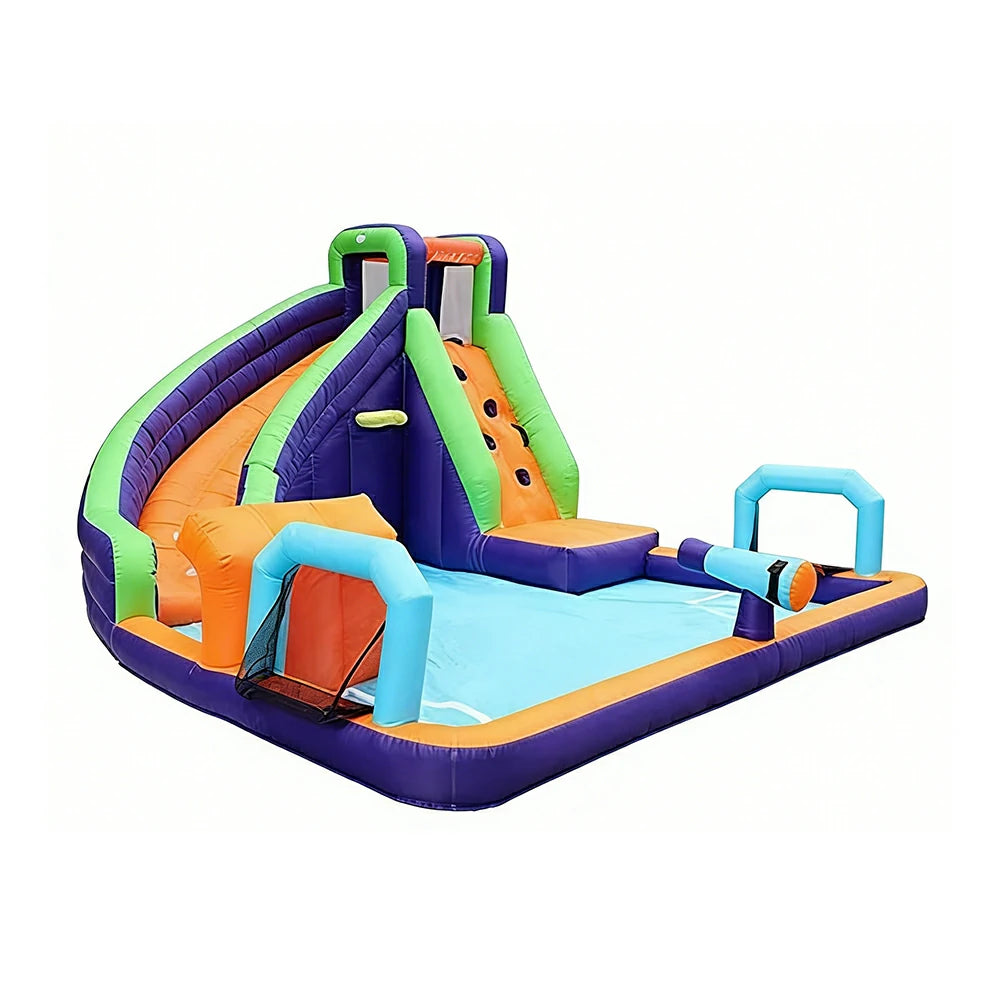 GAMEON Water Spray Soccer Slide Inflatable Bounce Castle PVC Build with Blower - Splash Action Style