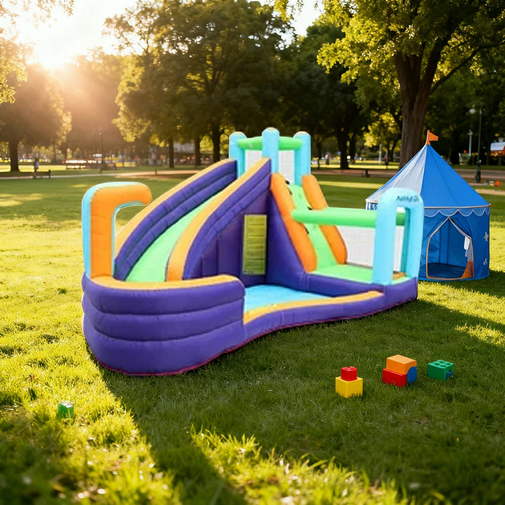 GAMEON Slide Water Spray Inflatable Bounce Castle PVC Build with Blower - Aqua Glide Style