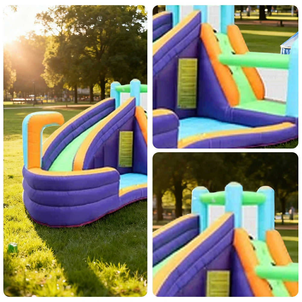 GAMEON Slide Water Spray Inflatable Bounce Castle PVC Build with Blower - Aqua Glide Style