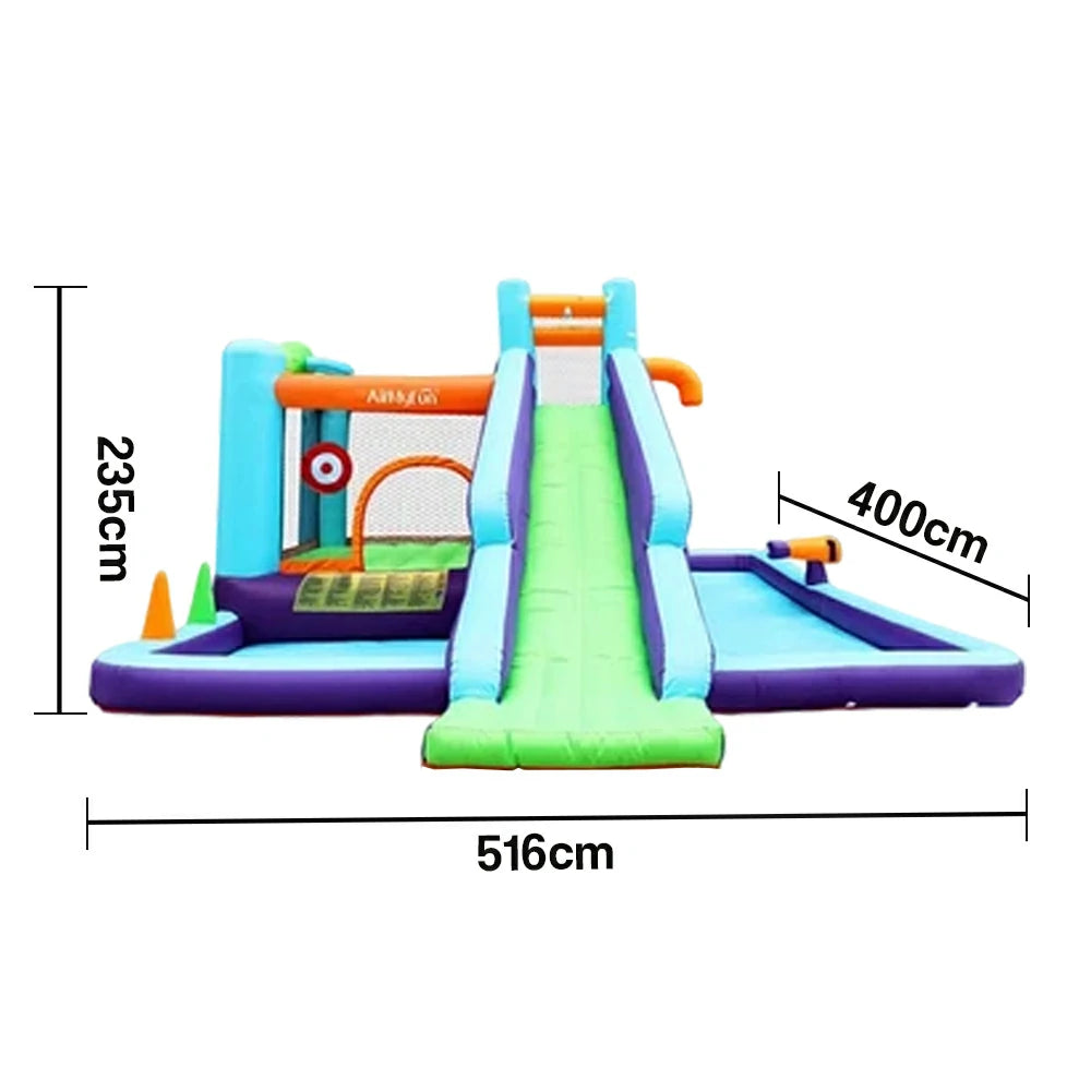 GAMEON Water Slide Splash Inflatable Bounce Castle PVC Build with Blower - Hydro Slide Style