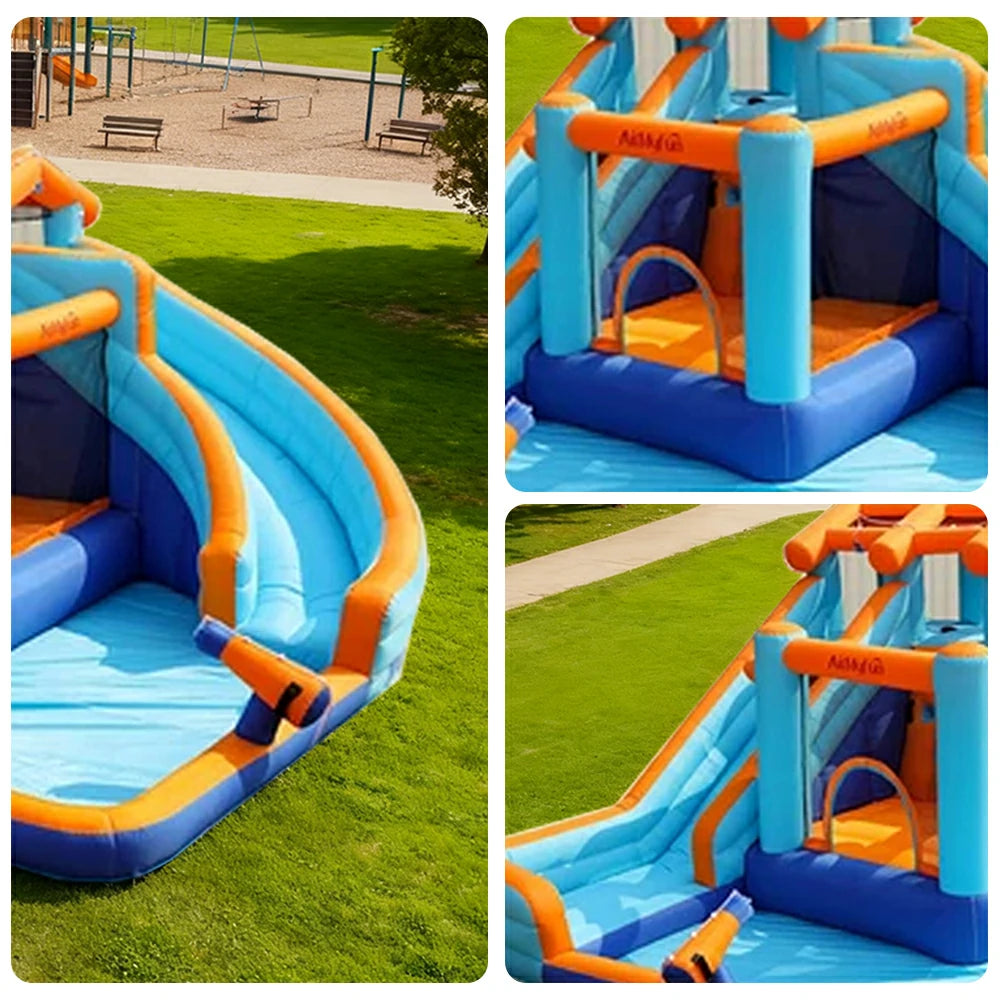 GAMEON Dual Slide Water Spray Inflatable Bounce Castle PVC Build with Blower - Twin Splash Style