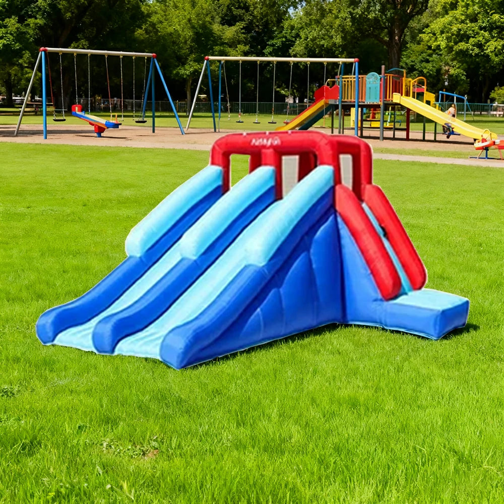 GAMEON Water Slide Inflatable Bounce Castle PVC Build with Blower - Triple Glide Style