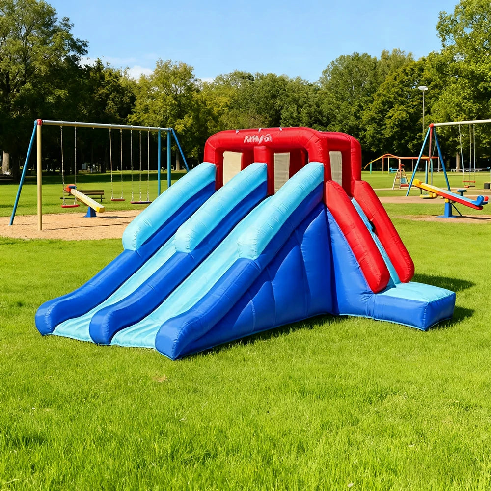GAMEON Water Slide Inflatable Bounce Castle PVC Build with Blower - Triple Glide Style