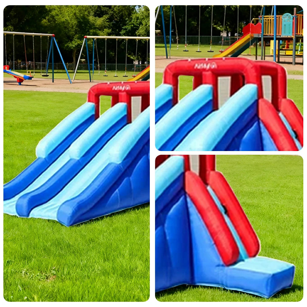 GAMEON Water Slide Inflatable Bounce Castle PVC Build with Blower - Triple Glide Style