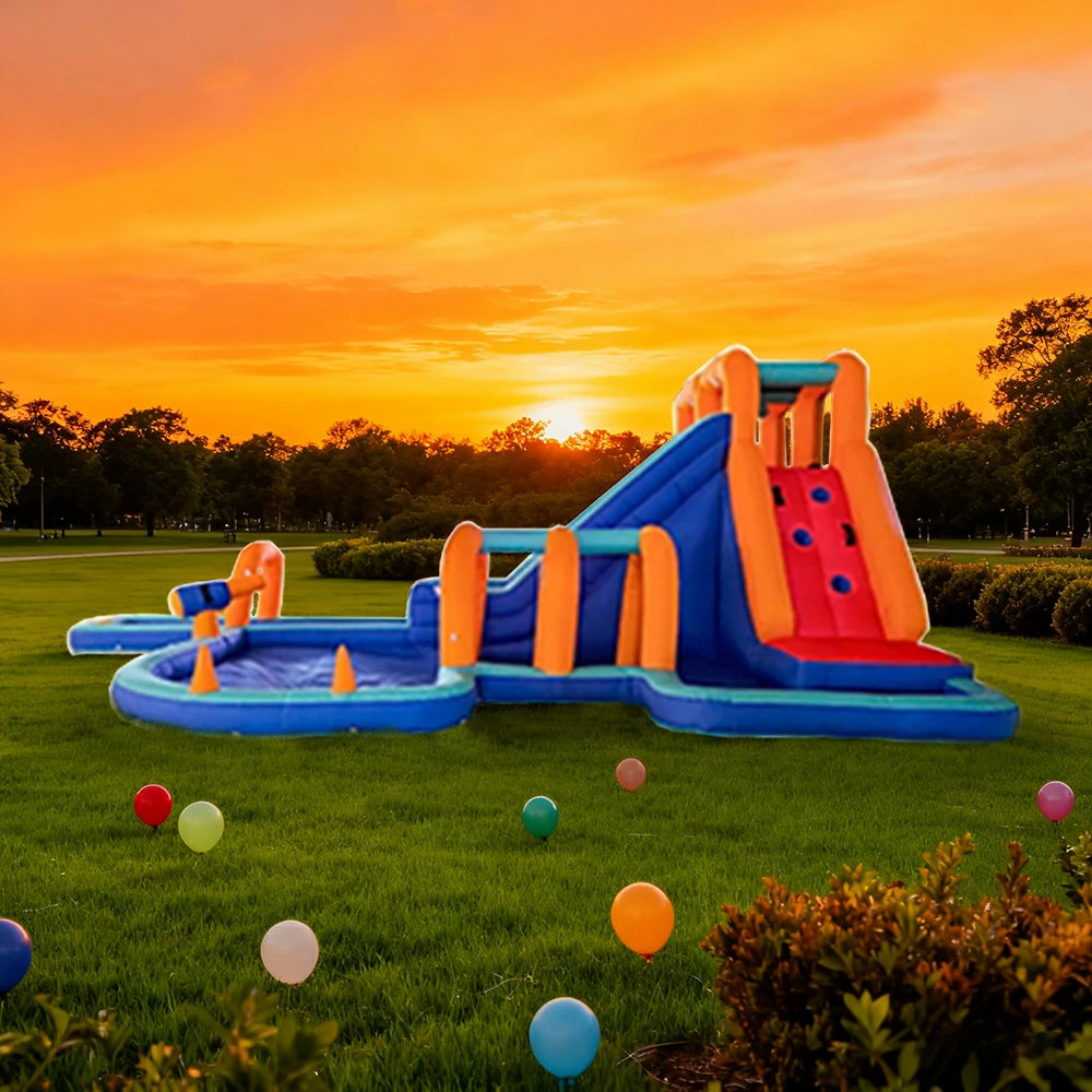 GAMEON Water Play Arch Tunnel Inflatable Bounce Castle PVC Build with Blower - Aqua Loop Style