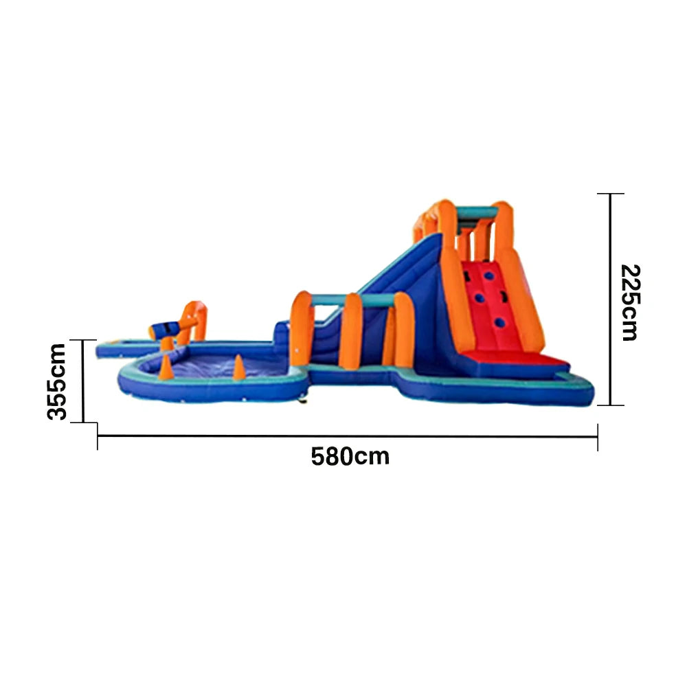 GAMEON Water Play Arch Tunnel Inflatable Bounce Castle PVC Build with Blower - Aqua Loop Style