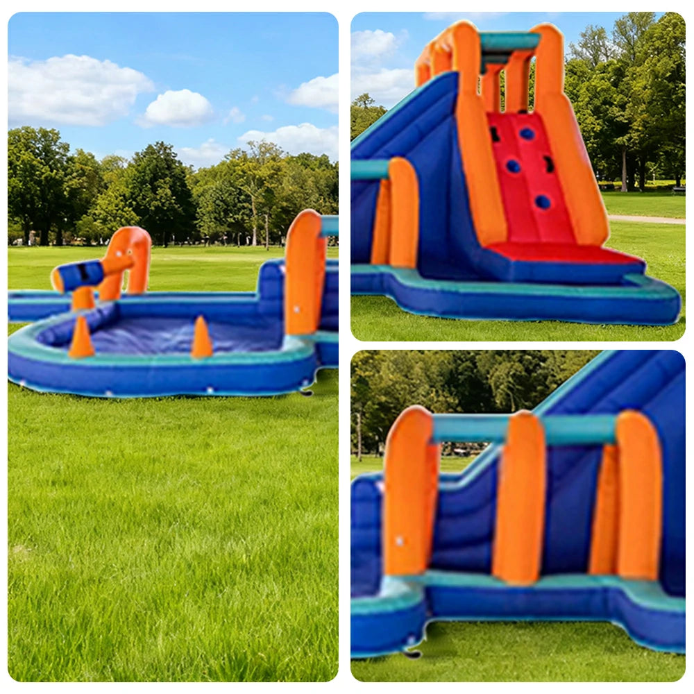 GAMEON Water Play Arch Tunnel Inflatable Bounce Castle PVC Build with Blower - Aqua Loop Style
