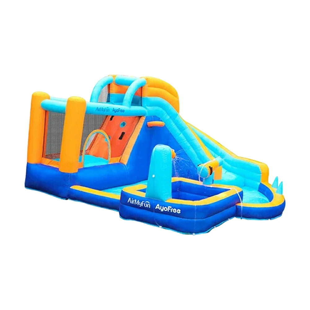 GAMEON Water Play Spray Inflatable Bounce Castle PVC Build with Blower - Aqua Splash Zone Style