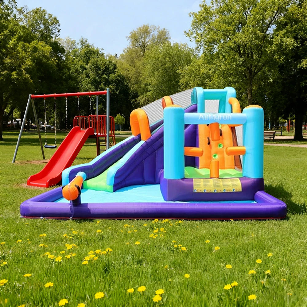 GAMEON Water Spray Inflatable Bounce Castle PVC Build with Blower - Splash Tower Style