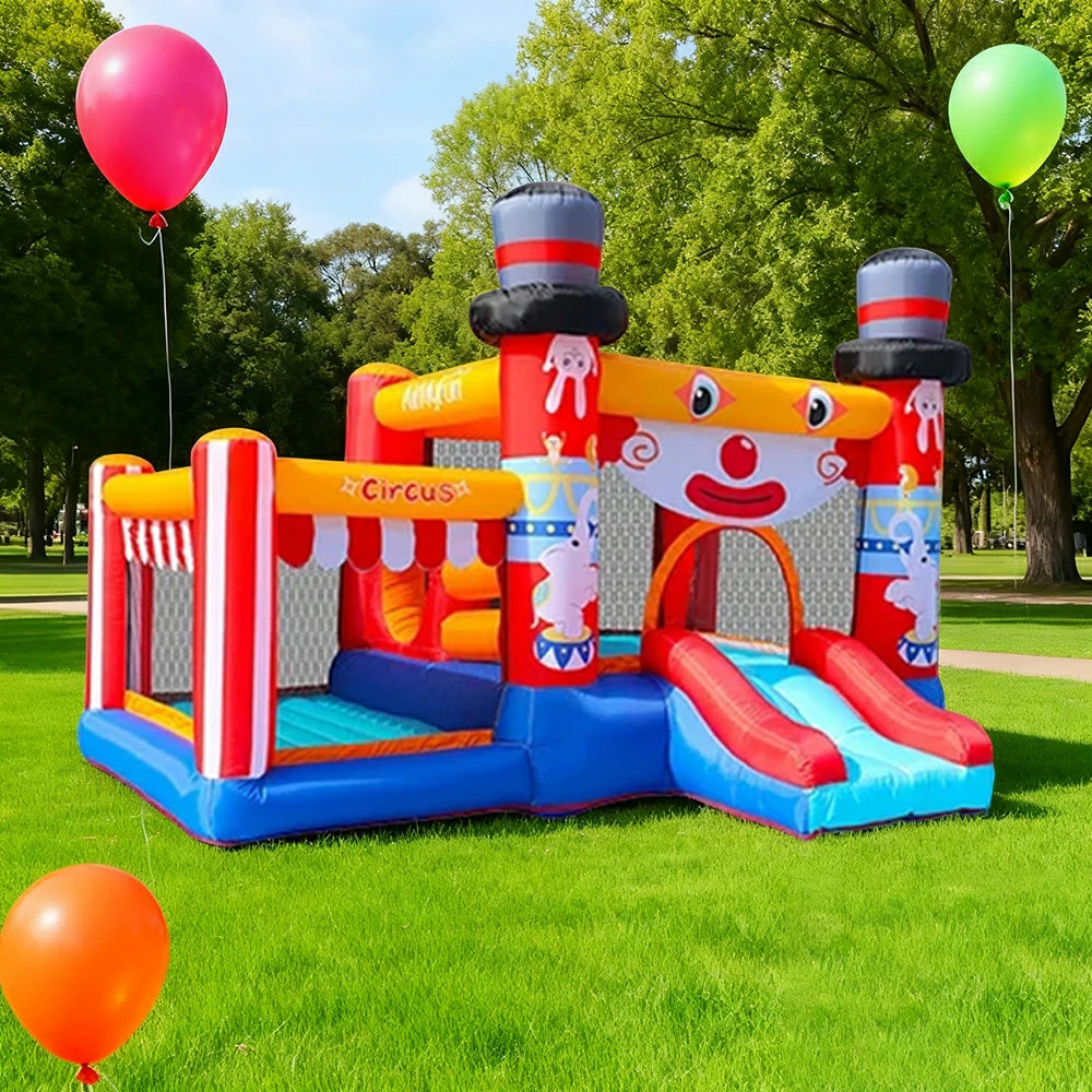 GAMEON Circus Magic Inflatable Bounce Castle PVC Build with Blower - Carnival Fun Style