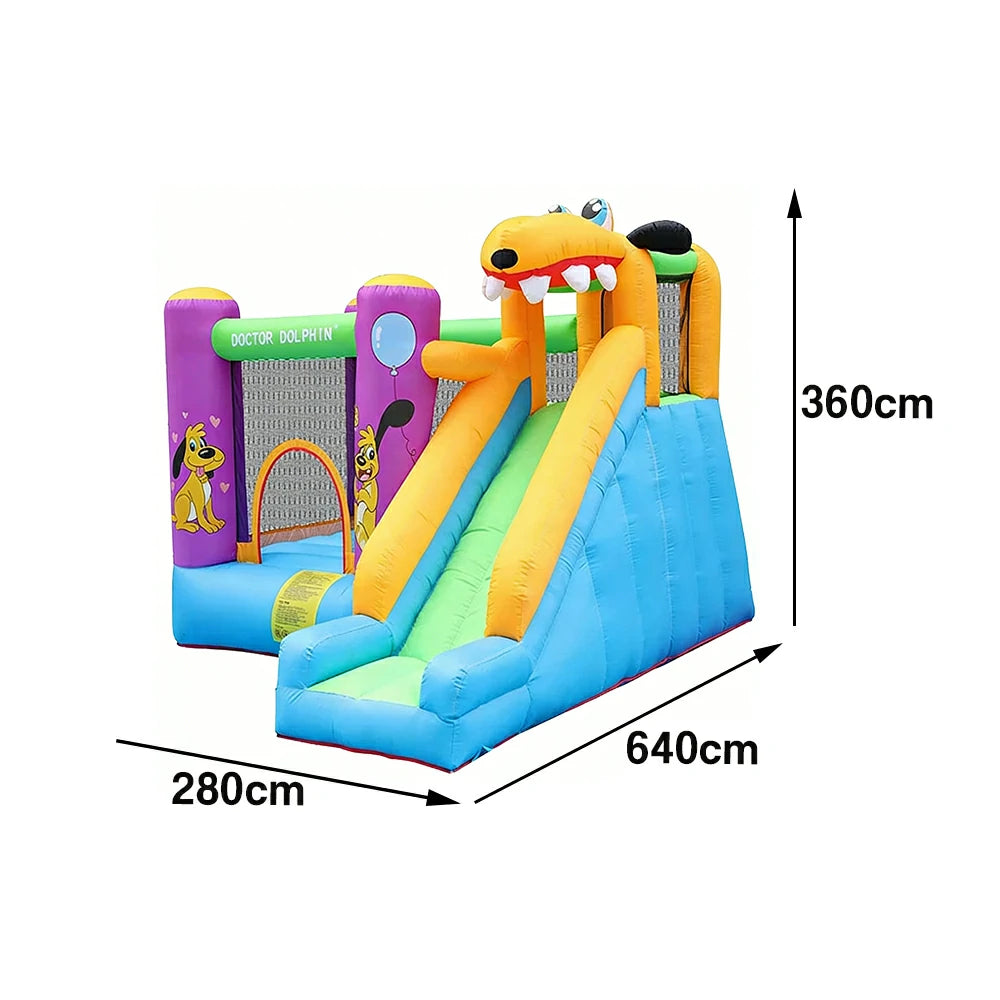 GAMEON Inflatable Bounce Castle PVC Build with Blower - Dog Theme Jump & Slide Fun Style