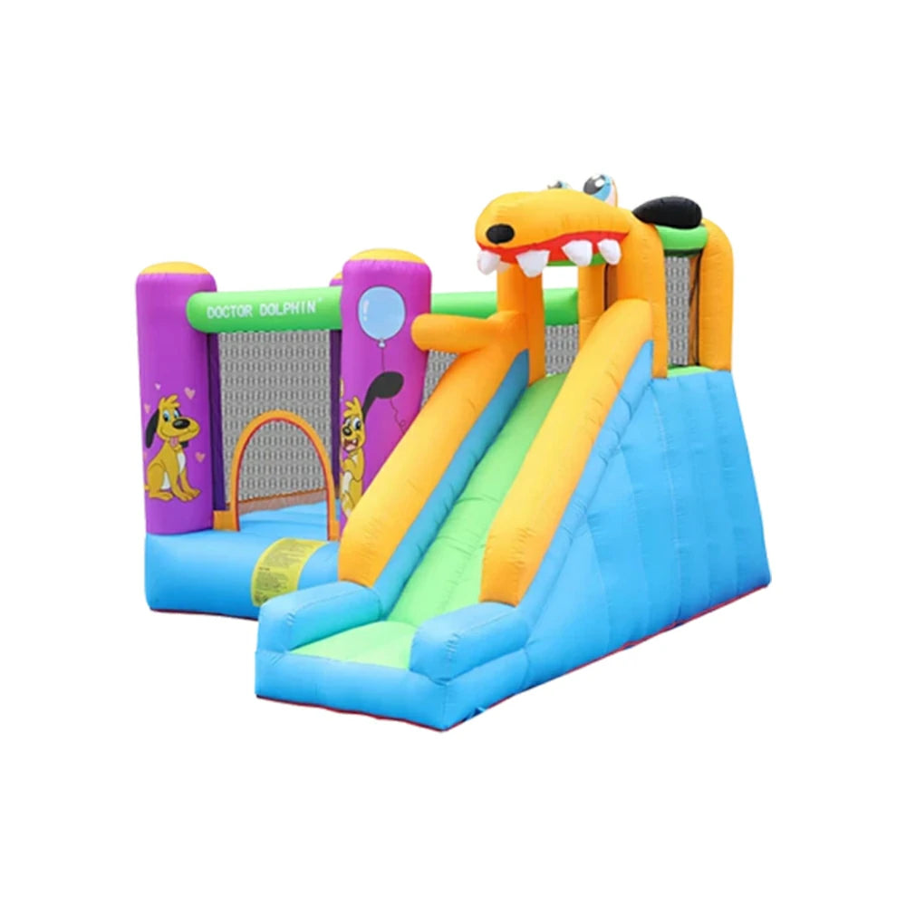 GAMEON Inflatable Bounce Castle PVC Build with Blower - Dog Theme Jump & Slide Fun Style