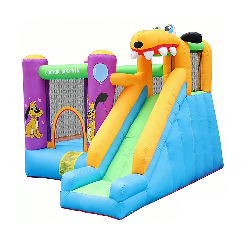 GAMEON Inflatable Bounce Castle PVC Build with Blower - Dog Theme Jump & Slide Fun Style