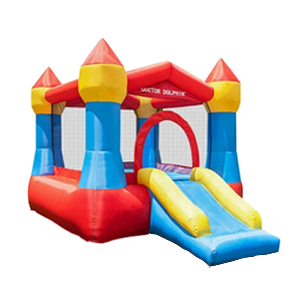GAMEON Inflatable Bounce Castle PVC Build with Blower - Classic Red-Blue Home Castle Slide Style