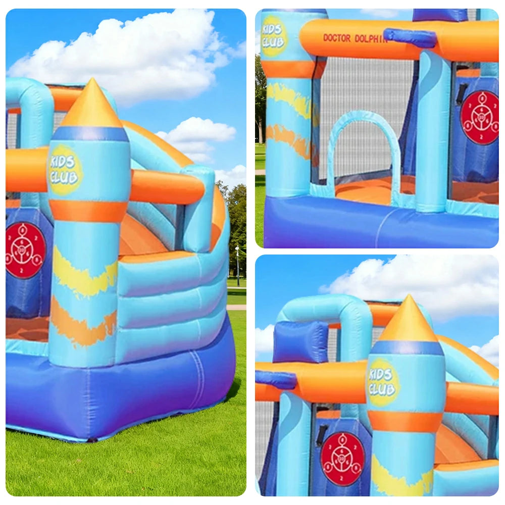 GAMEON Inflatable Bounce Castle - PVC Build with Blower, Kids Club Design, Home Use