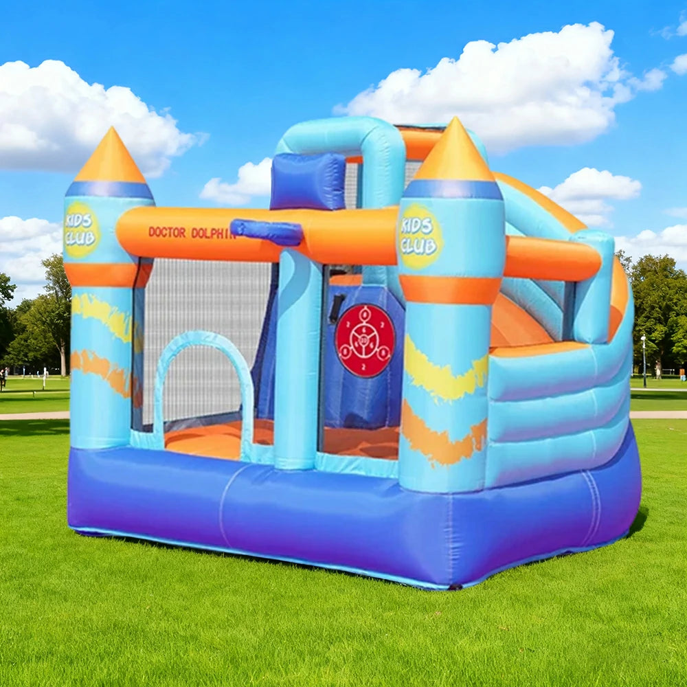 GAMEON Inflatable Bounce Castle - PVC Build with Blower, Kids Club Design, Home Use