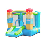 GAMEON Inflatable Bounce Castle - PVC Build with Blower, Rainbow Castle with Slide, Kid-Friendly Design