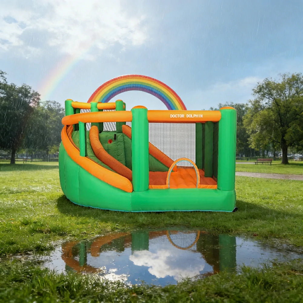 GAMEON Inflatable Bounce Castle - PVC Build with Blower, Full Enclosure Design with Slide