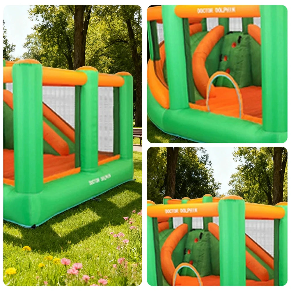 GAMEON Inflatable Bounce Castle - PVC Build with Blower, Full Enclosure Design with Slide