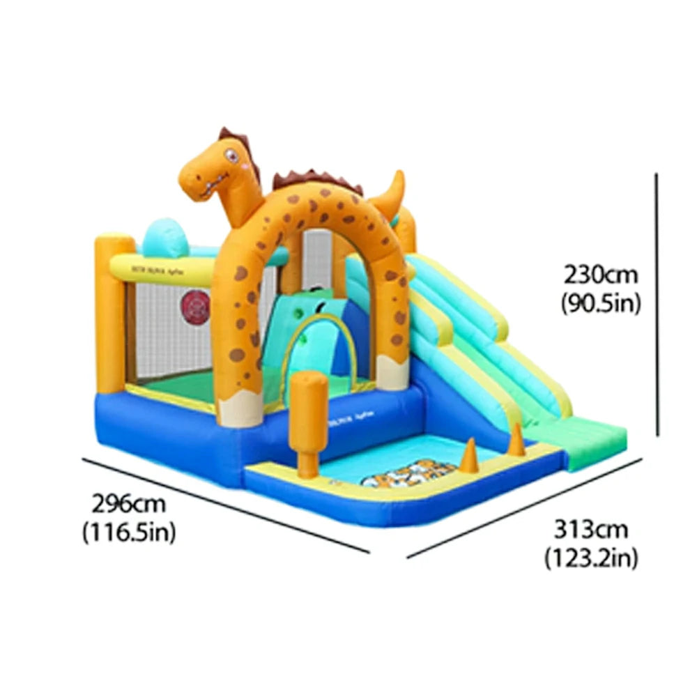 GAMEON Inflatable Bounce Castle - PVC Build with Blower, Dragon Castle Theme with Slide