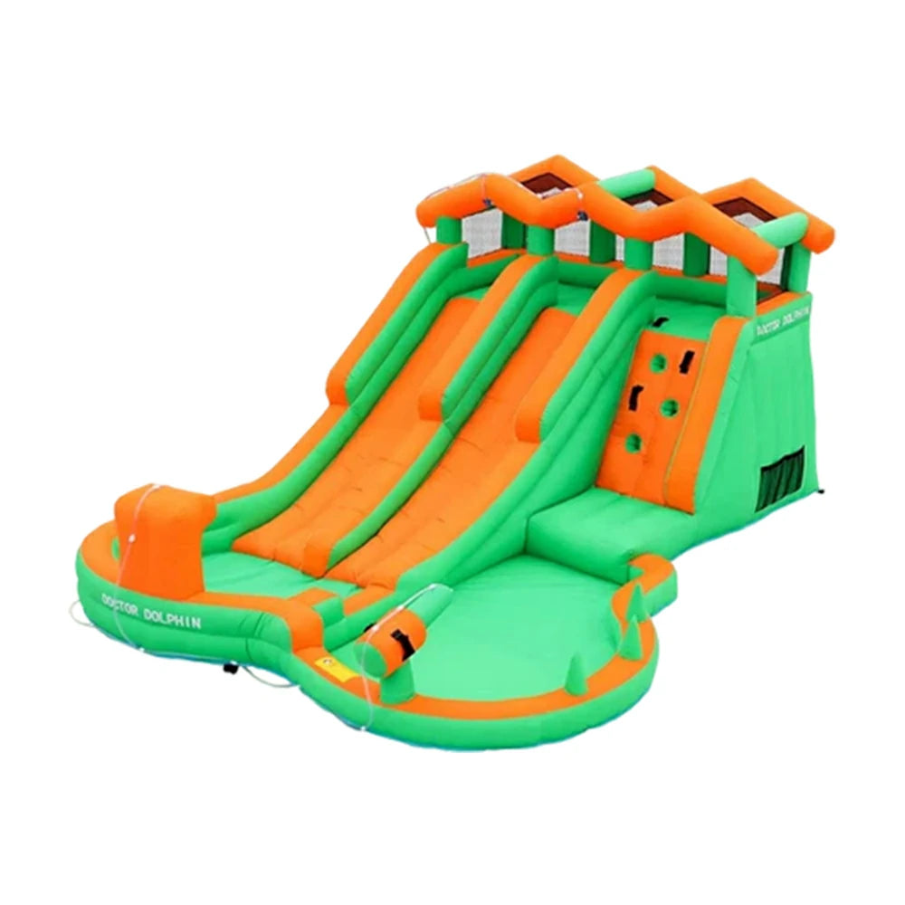 GAMEON Inflatable Bounce Castle - PVC Build with Blower, Slide Castle with Dual Slides