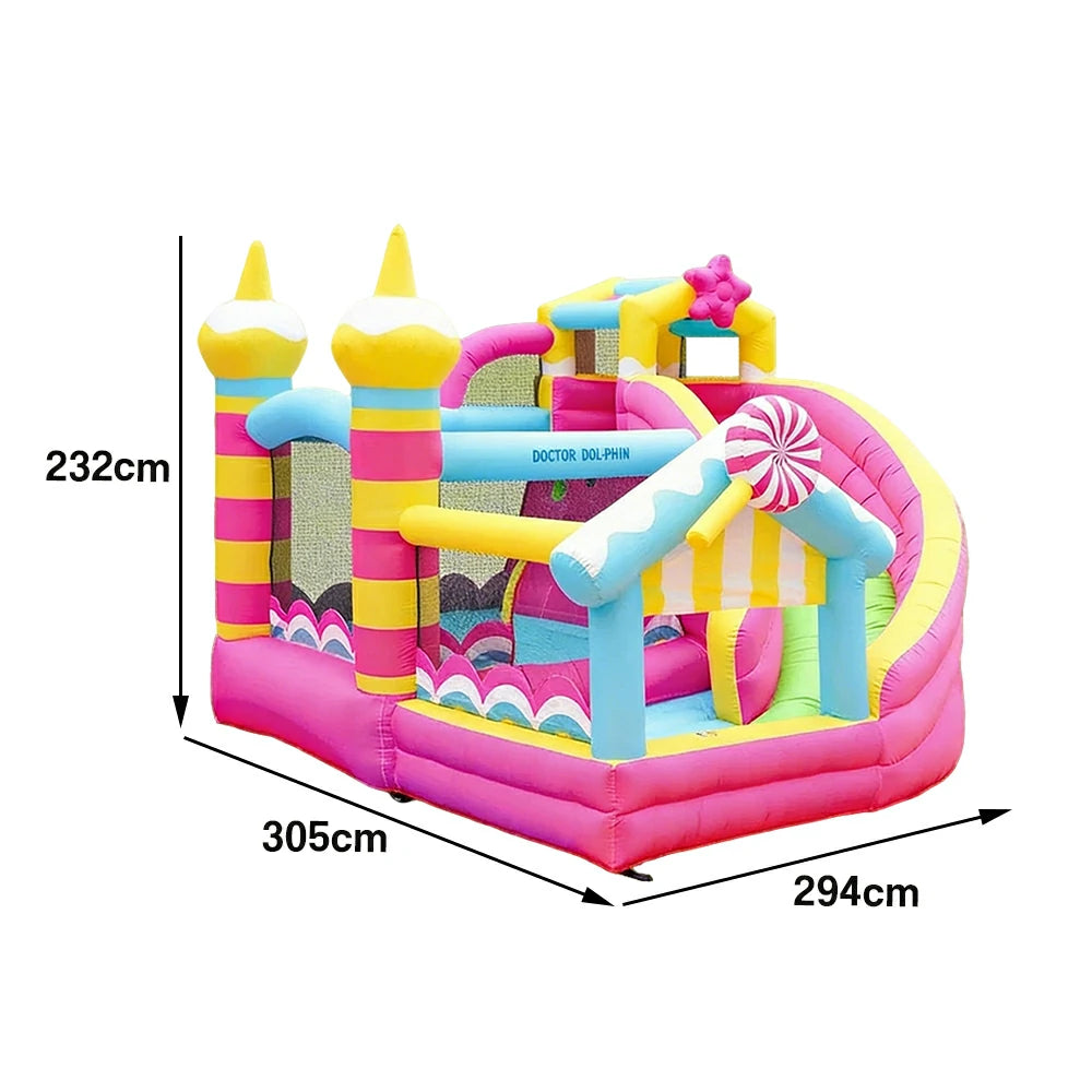 GAMEON Inflatable Bounce Castle - PVC Build with Blower, Lollipop Theme with Slide
