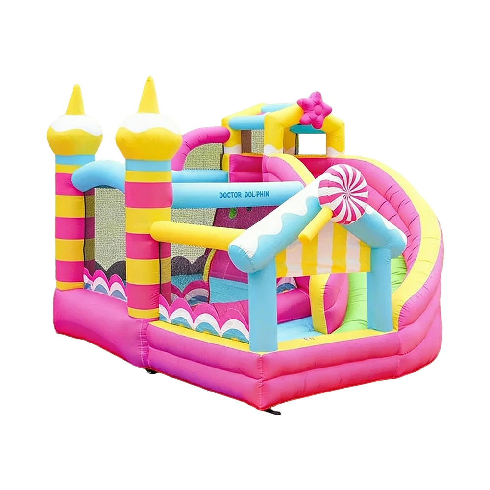 GAMEON Inflatable Bounce Castle - PVC Build with Blower, Lollipop Theme with Slide