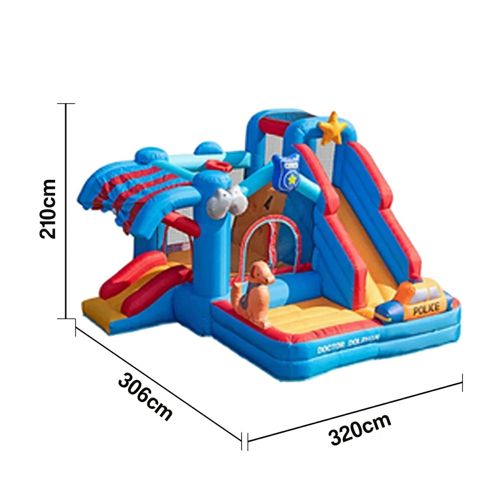 GAMEON Inflatable Bounce Castle - PVC Build with Blower, Ice Cream Castle Theme with Slide