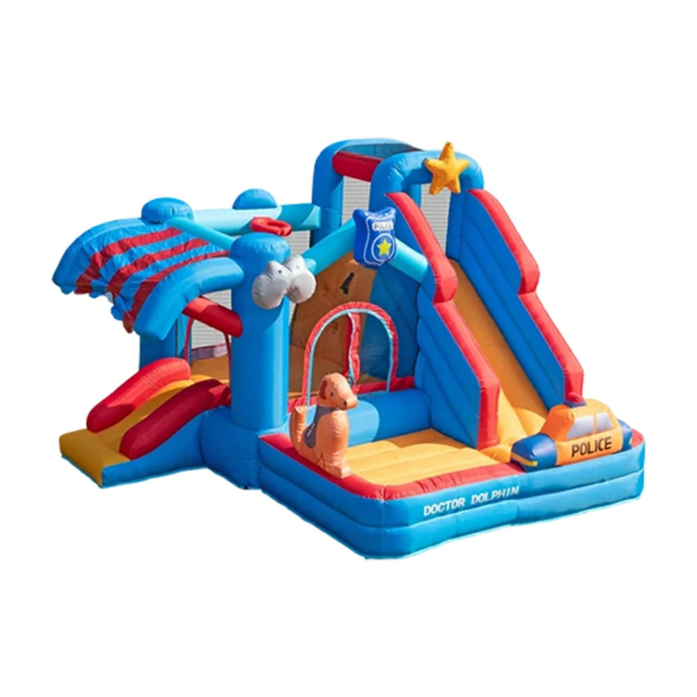 GAMEON Inflatable Bounce Castle - PVC Build with Blower, Ice Cream Castle Theme with Slide