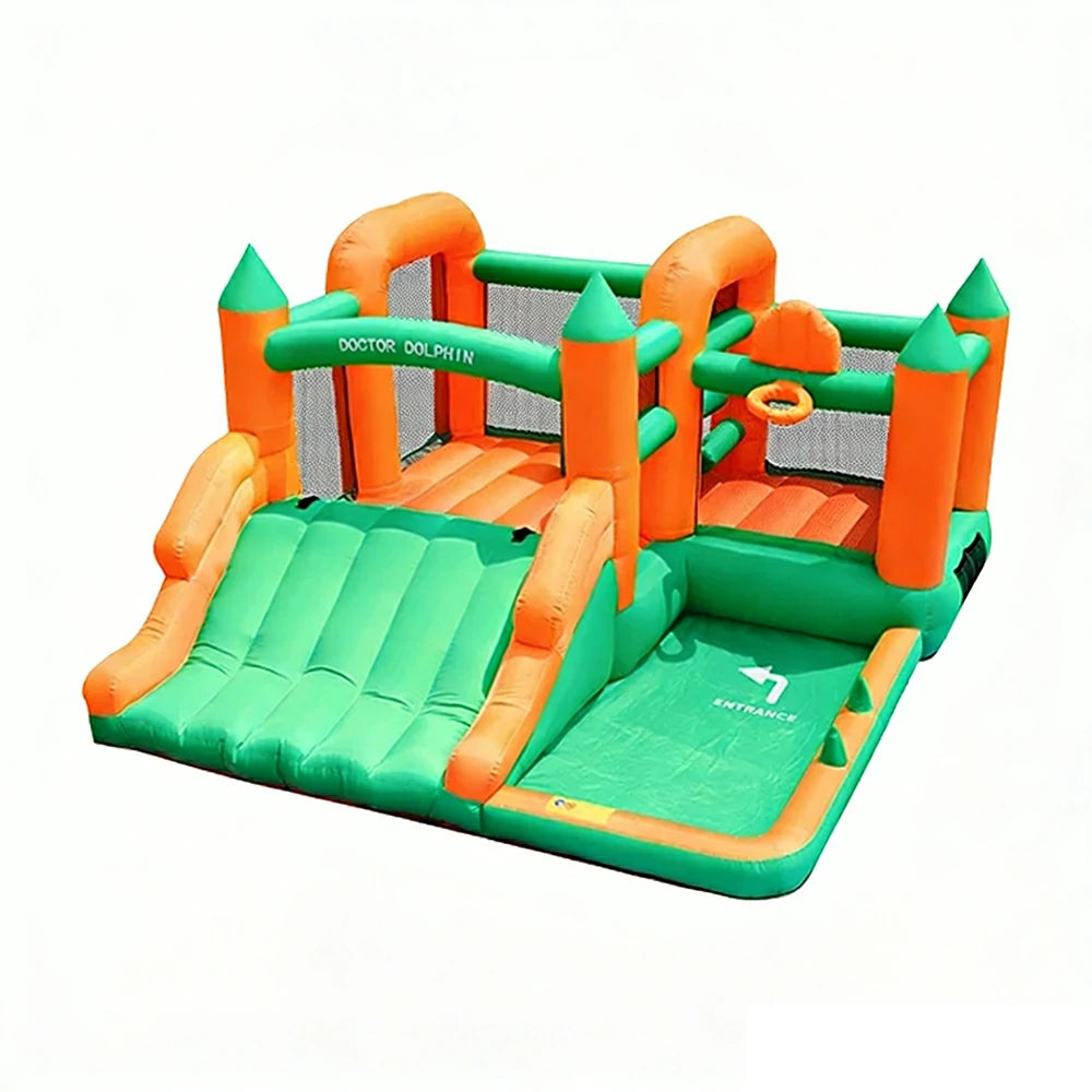 GAMEON Inflatable Bounce Castle - PVC Build with Blower, Forest Theme Castle with Slide