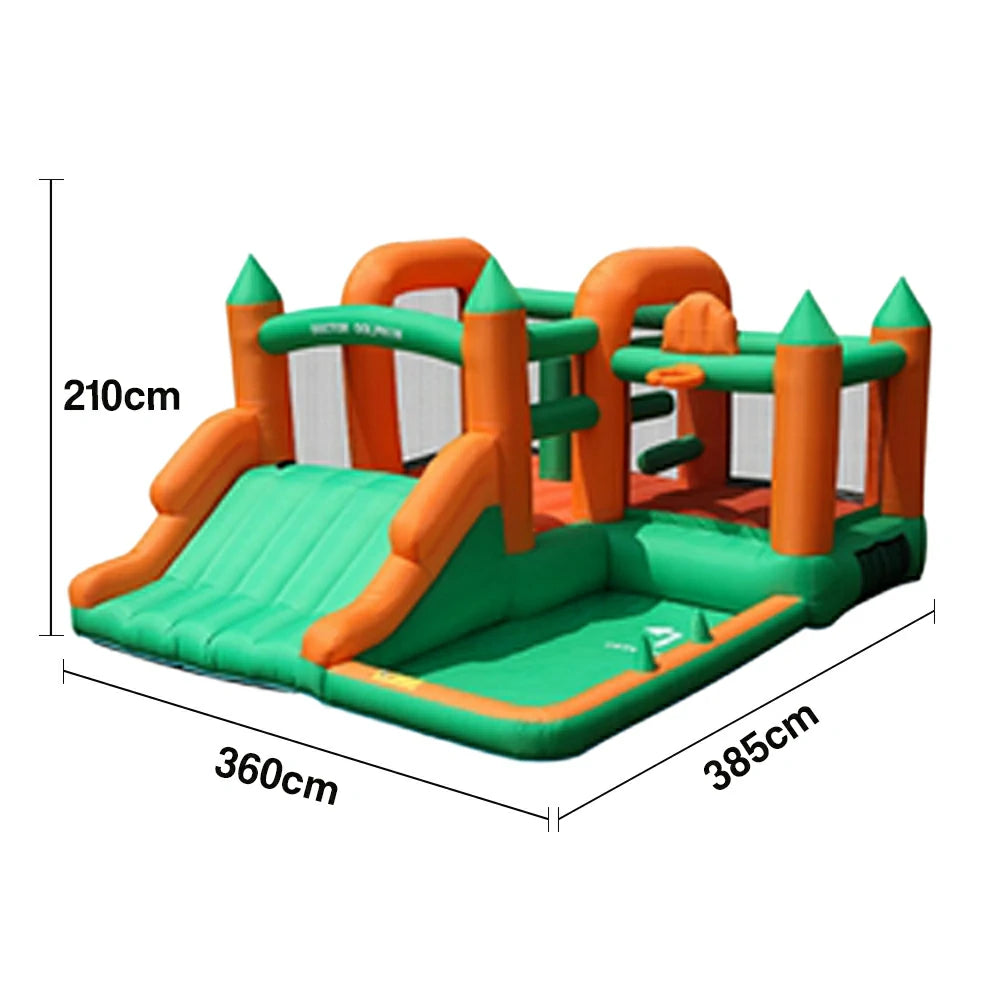 GAMEON Inflatable Bounce Castle - PVC Build with Blower, Forest Theme Castle with Slide