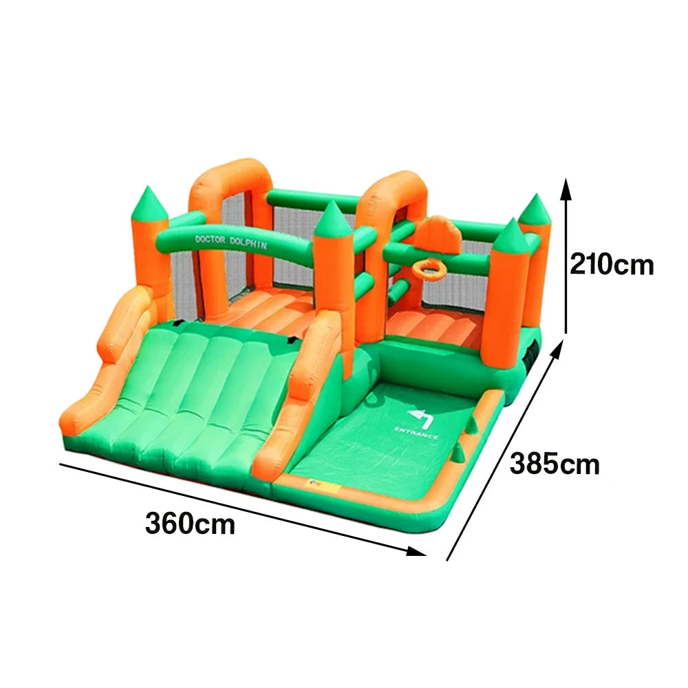 GAMEON Inflatable Bounce Castle - PVC Build with Blower, Forest Theme Castle with Slide