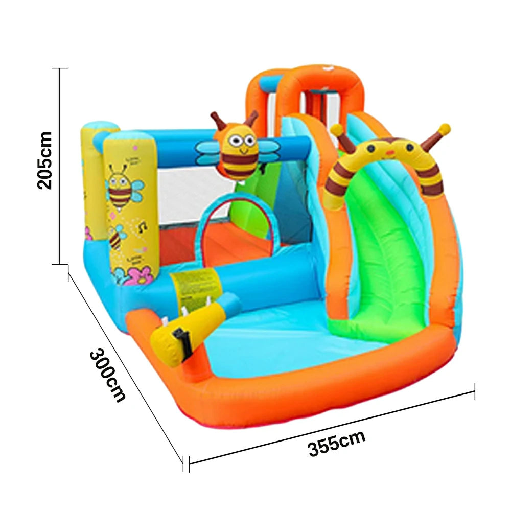 GAMEON Inflatable Bounce Castle PVC Build with Blower - Bee Theme Slide Style