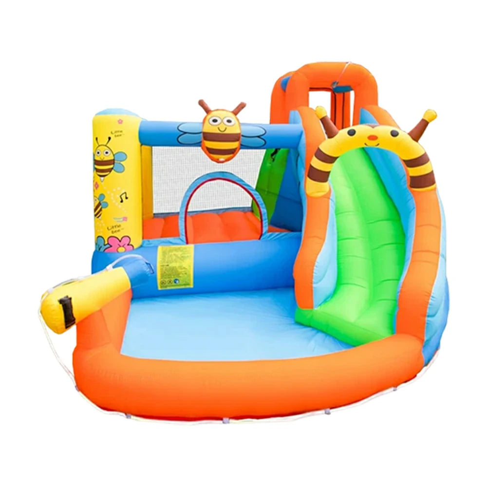 GAMEON Inflatable Bounce Castle PVC Build with Blower - Bee Theme Slide Style