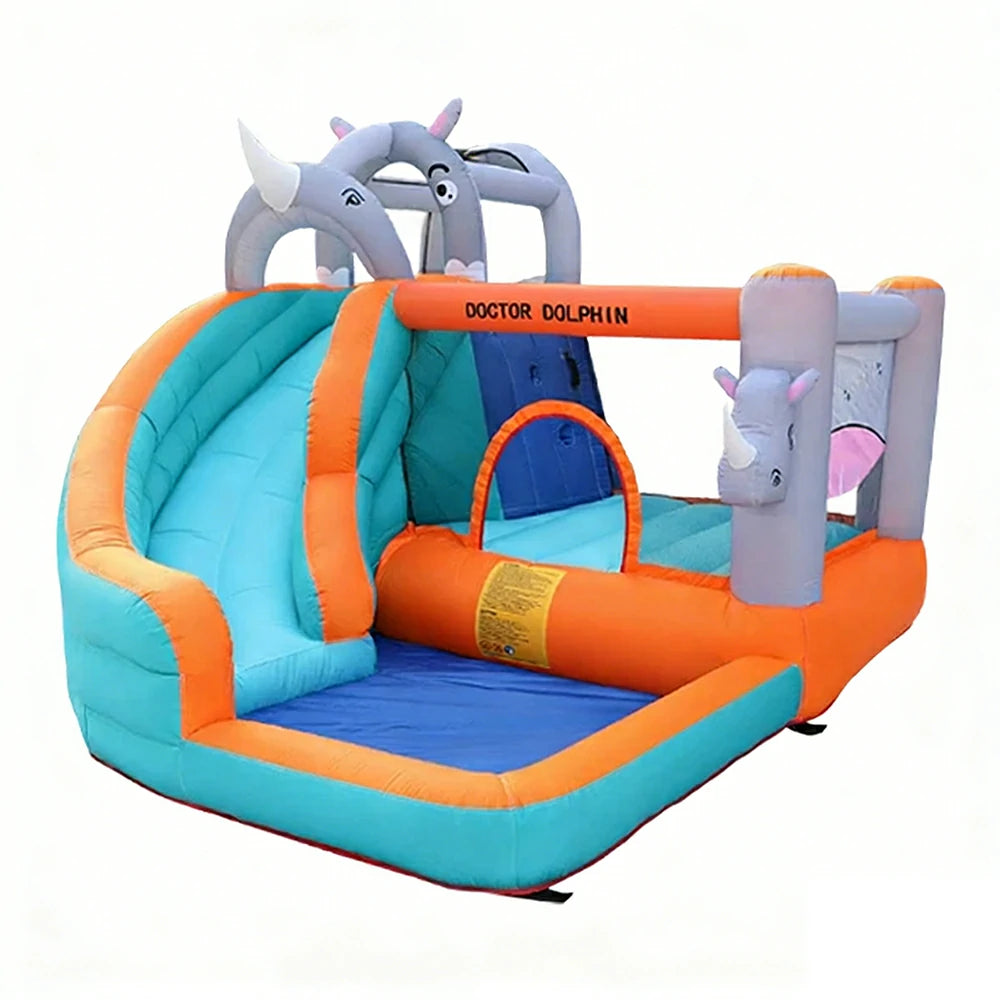 GAMEON Inflatable Bounce Castle PVC Build with Blower - Rhino Theme Castle Style