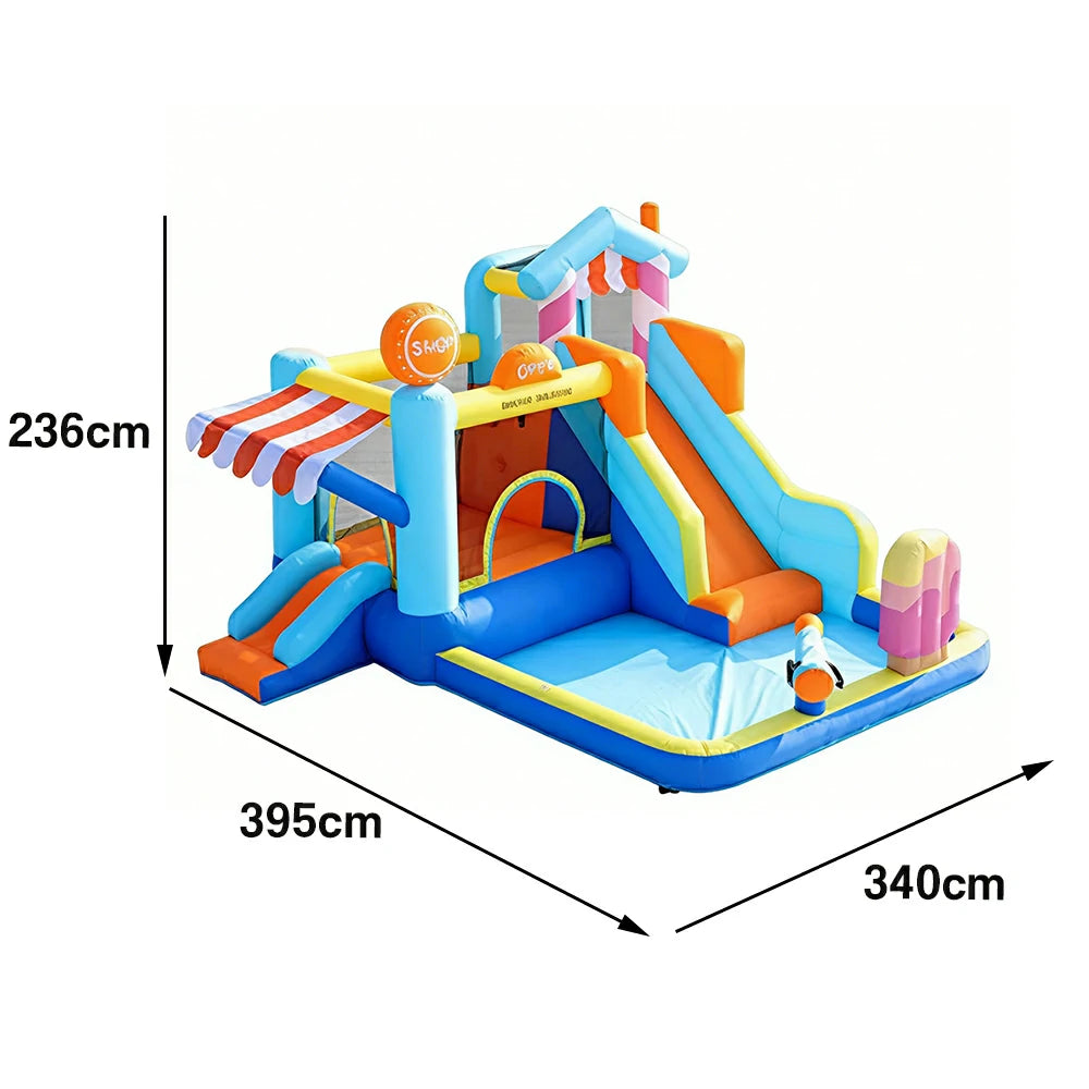 GAMEON Inflatable Bounce Castle PVC Build with Blower - Ice Cream House Theme Style